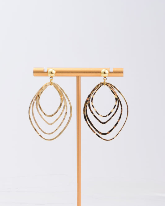 Gold Diamond Shape Earrings