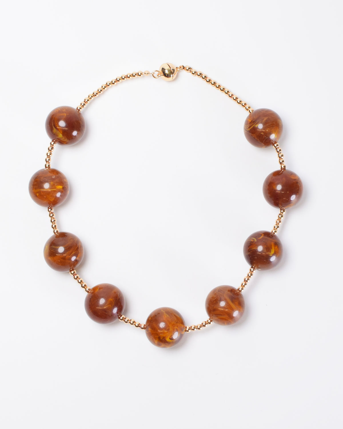 Round Bead & Gold Necklace