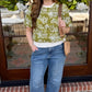 Evelyn Floral Top - Olive