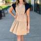 Color Pop Poplin Dress - Tan/Black
