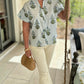 Ivy Jane Striped Block Print Top - Blue