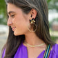 Bethany Bow Hoop Earrings - Black