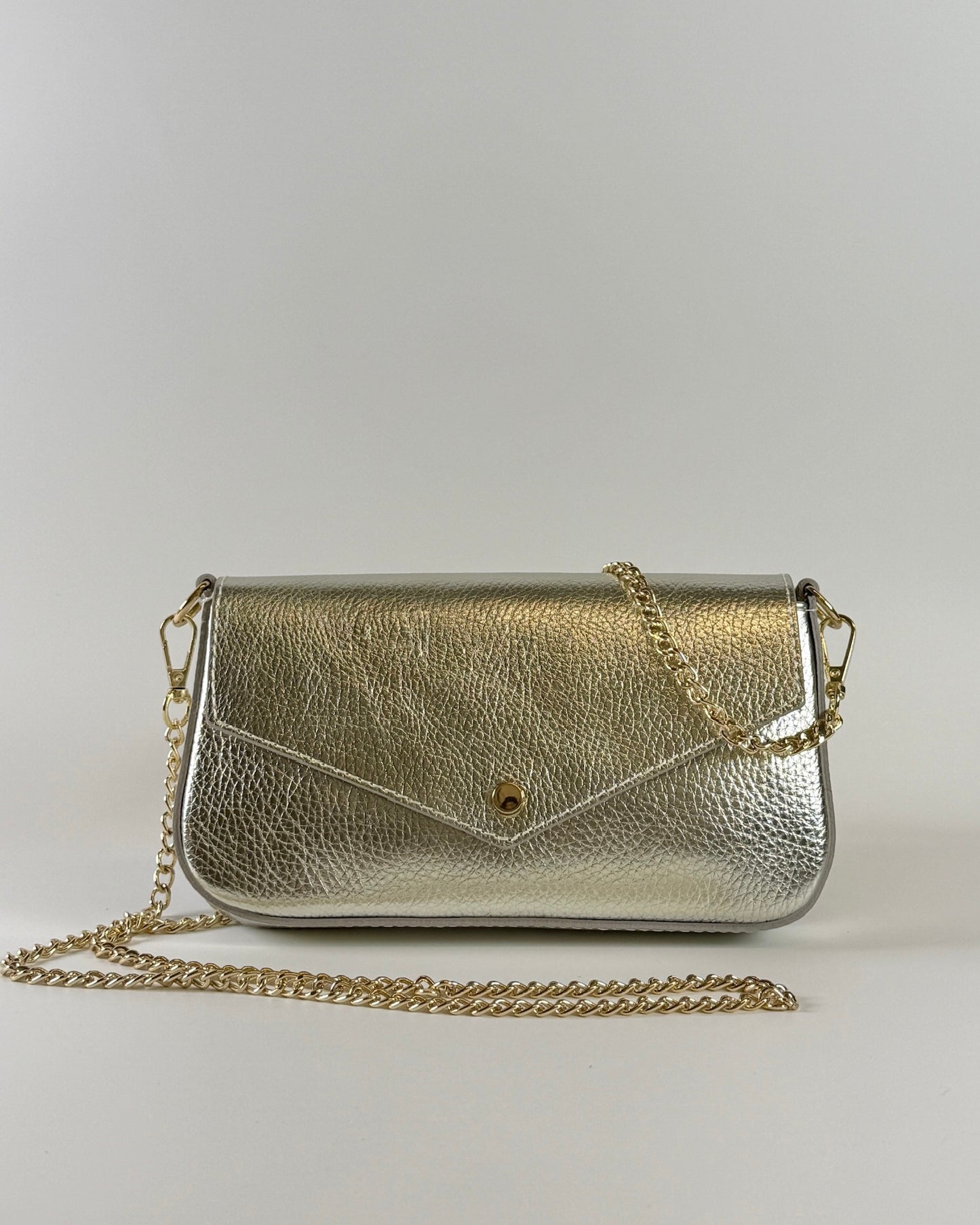 Italian Leather Handle & Crossbody - Gold