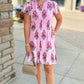 Uncle Frank Pink Stripe Shirred Front Dress