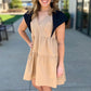 Color Pop Poplin Dress - Tan/Black