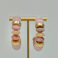 Peach & Gold Bold Bead Hoops