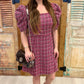 Mini Magenta Tweed Tea Dress