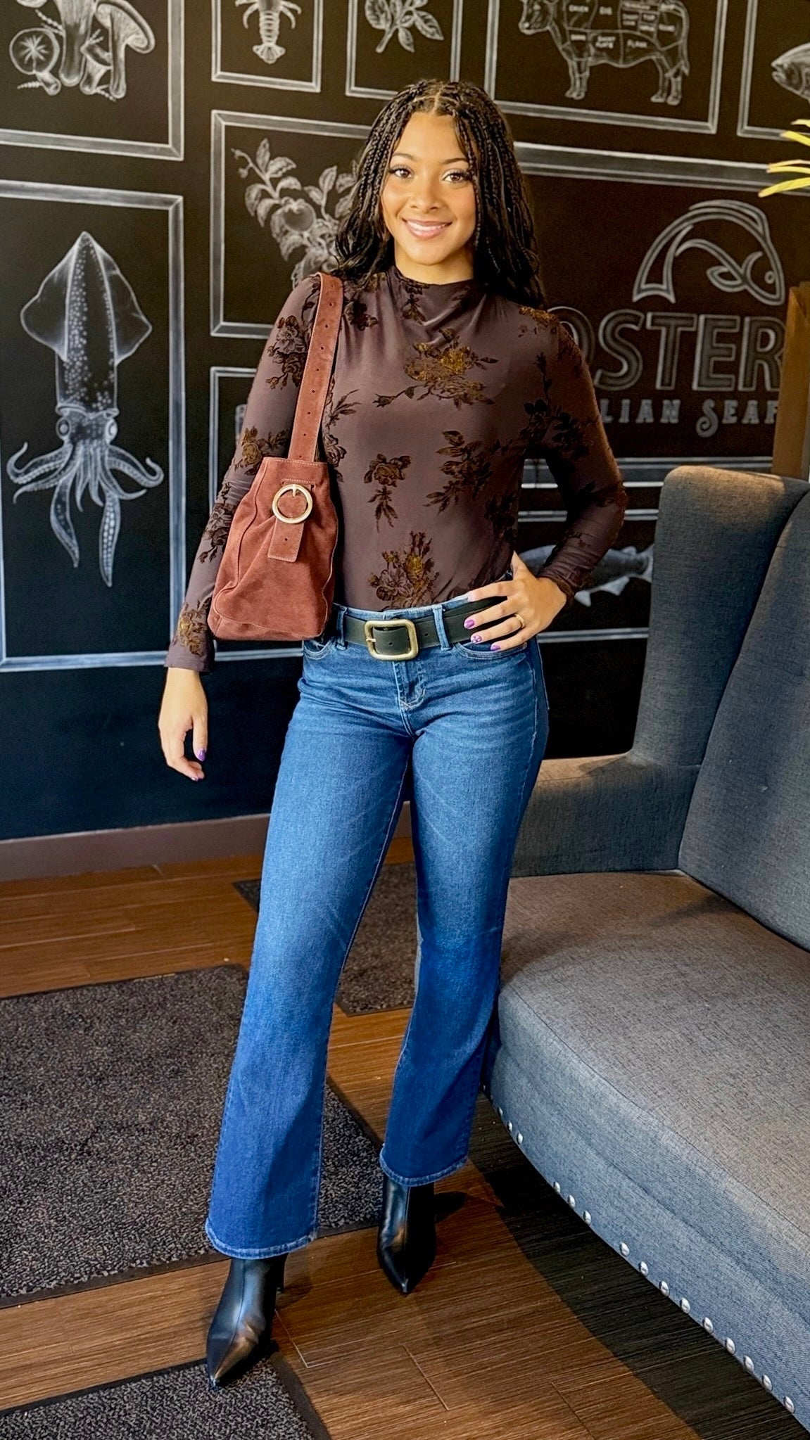 Astrid Velvet Top - Merlot