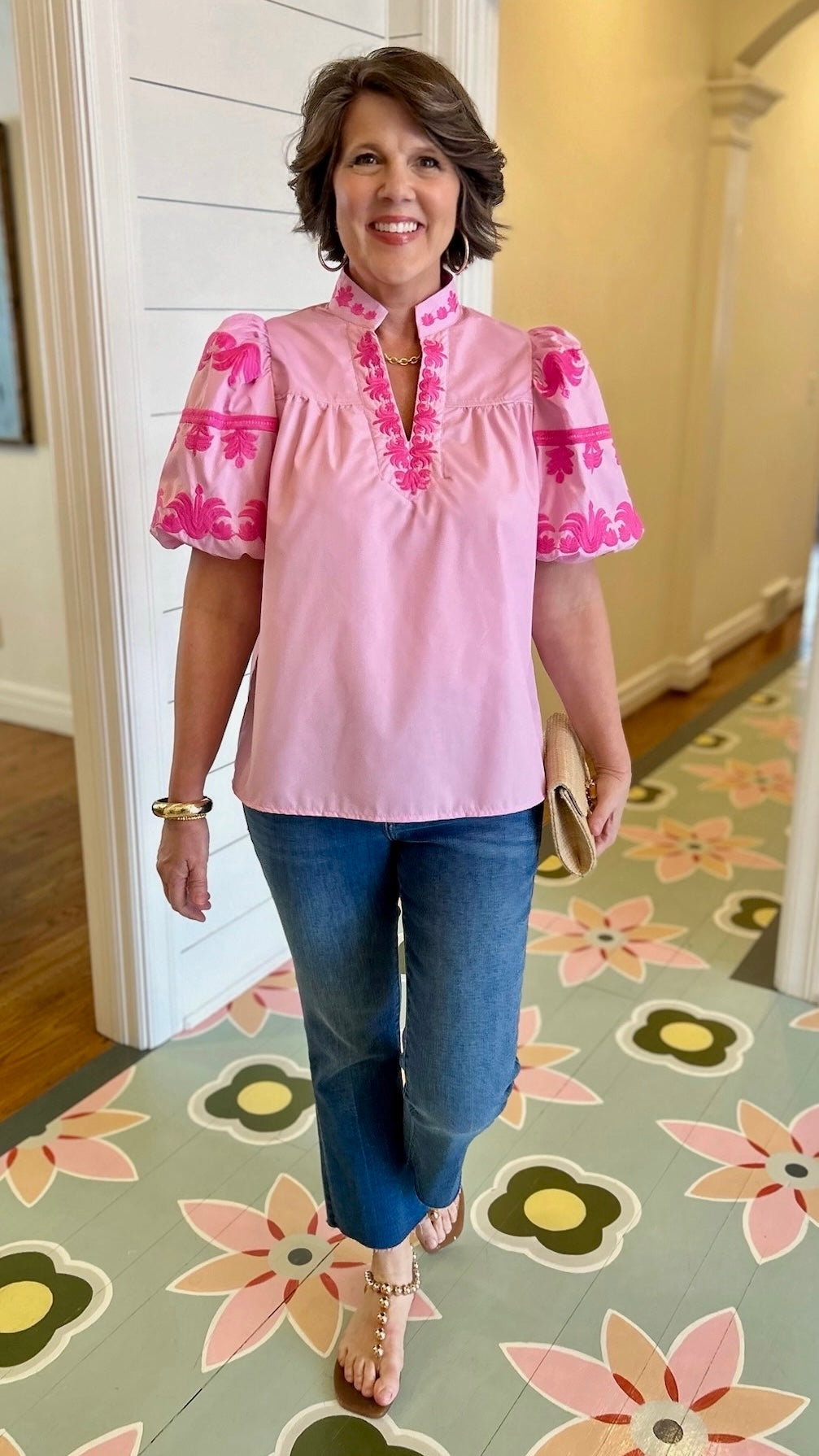 Pretty In Pink Embroidered Top