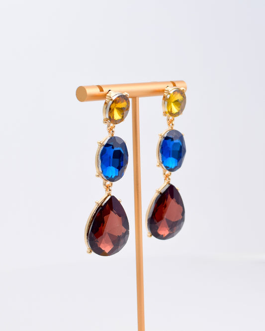 Crystal Teardrop Statement Earrings