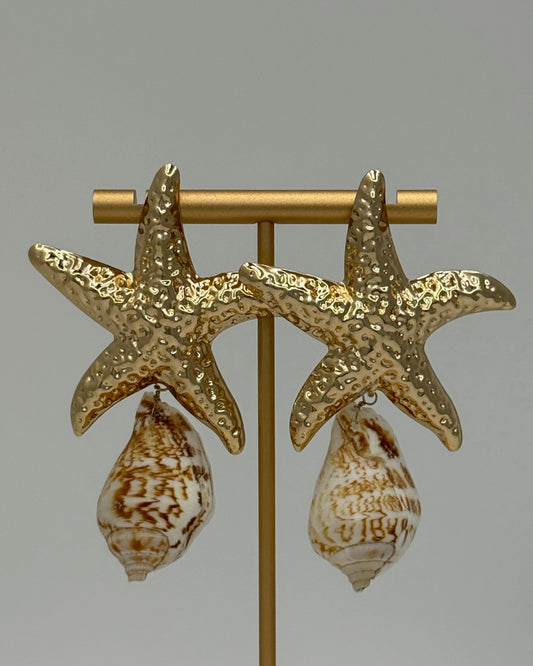 Starfish & Conch Shell Earrings