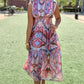 Helena Midi Dress - Pink/Blue