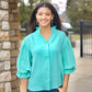 Sarah Button Up Blouse - Emerald