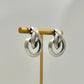 Silver Double Circle Post Earrings