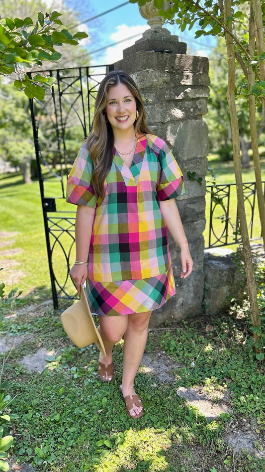 Uncle Frank Checked Shift Dress - Multi