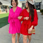 Pretty in Pink Shirt Dress - Hot Pink
