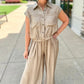 Bahama Chic Button Front Tank - Khaki