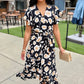 Beatrice Floral Wrap Dress - Black