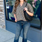 Dani Animal Print Dolman Sleeve Top - Oat