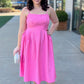 Pretty In Pink Sleeveless Midi Dress