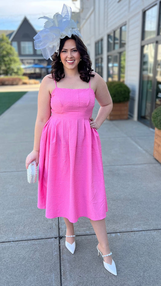 Pretty In Pink Sleeveless Midi Dress