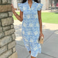 Kenzie Floral Embroidered Dress - Blue