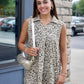 Amber Cheetah V Neck Denim Dress