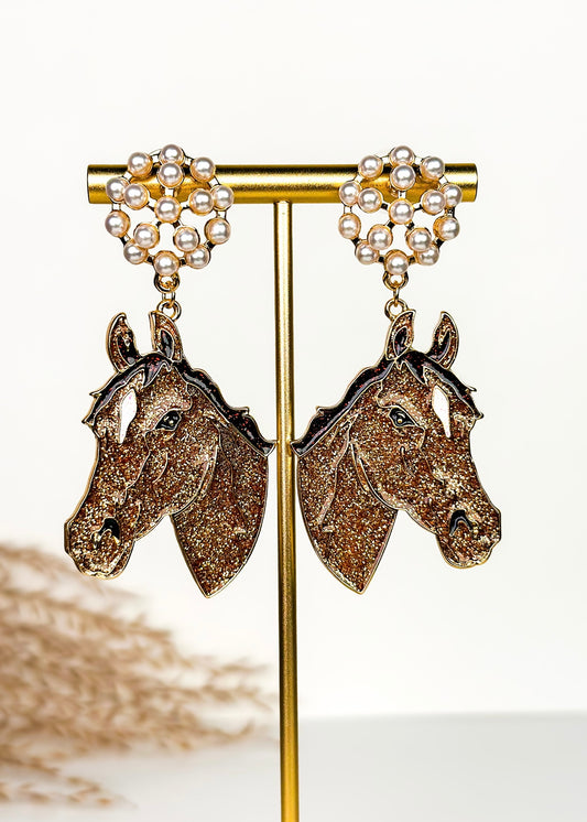 Win, Place, Show Horse Earrings