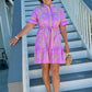 Uncle Frank Cross Stitched Dress - Pink