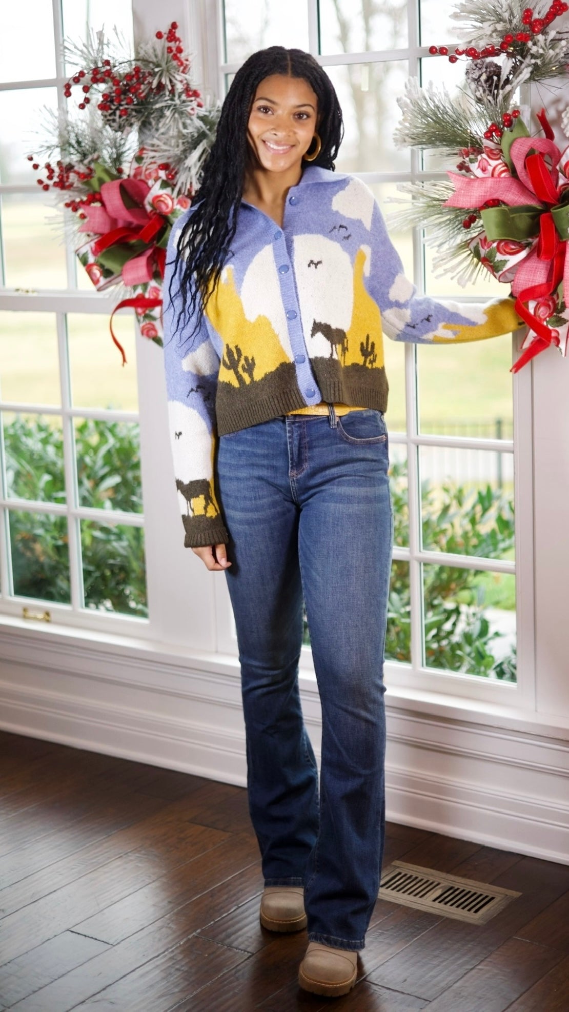 Horse & Cactus Cardigan Sweater