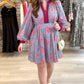 Kristen Floral Dress - Aqua