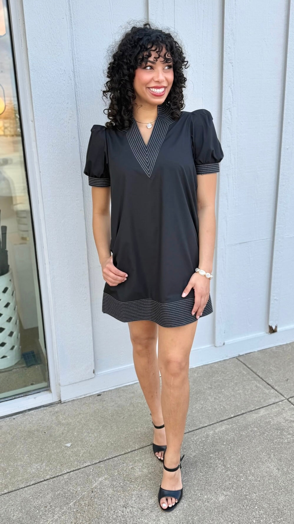 Charlotte Black Embroidered Dress