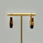 Amber/Gold Oblong Hoop Earrings