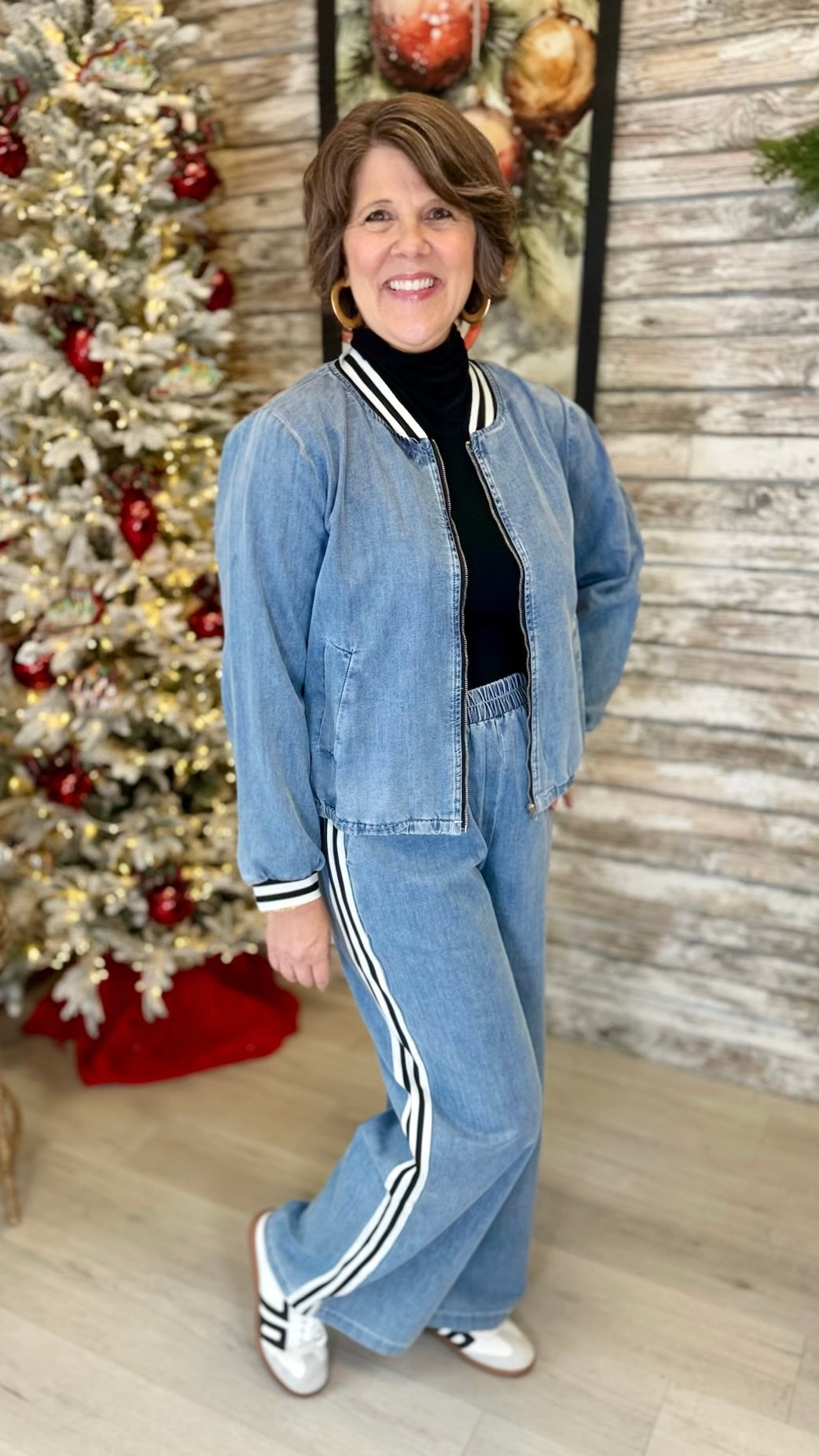 Althea Denim Striped Pants