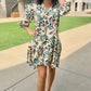 Laura Dress - Ecru/Navy