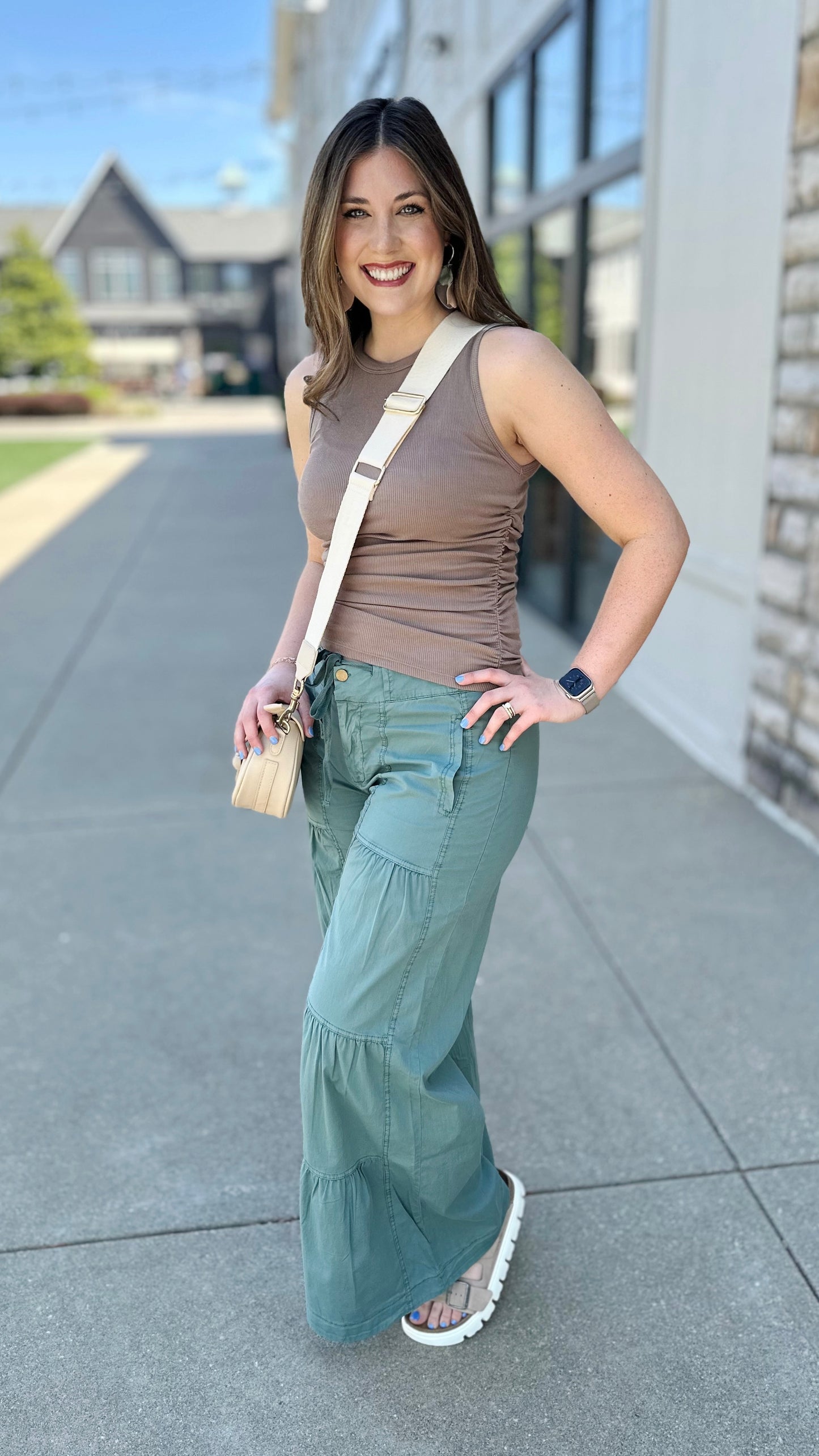 Wearables Terraced Wide Leg Pant - Teal