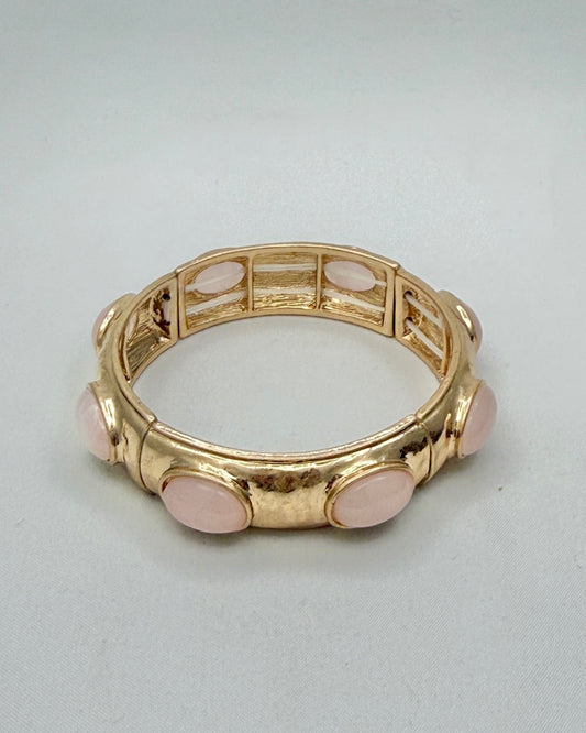 Gold with Pink Stone Bracelet