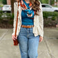 Oatmeal Linen Ruffle Blazer