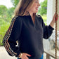 Vienna Quilted Quarter Zip - Black & Plaid