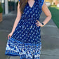 Amelia Navy Abstract Midi Dress