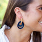 Layered Circle Earrings - Navy