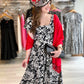 Theresa  Print Midi Dress - Black/White