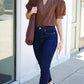 Charlotte Embroidered Top - Brown