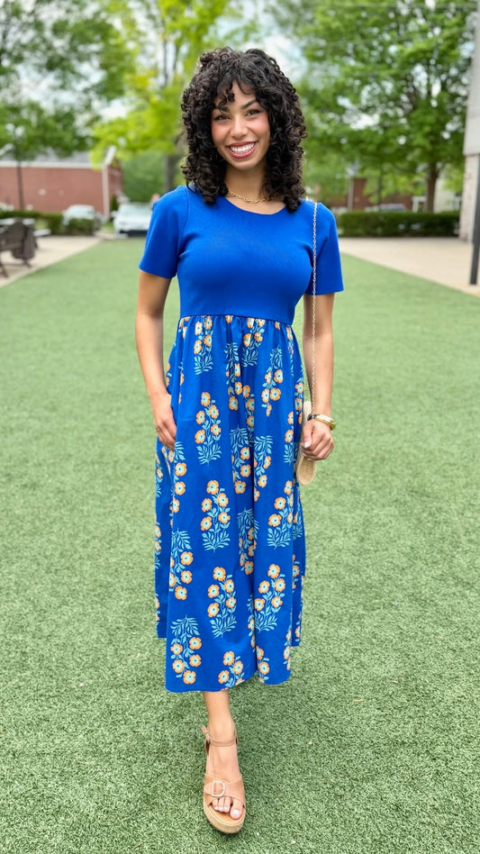 Sasha Midi Dress - Royal Blue