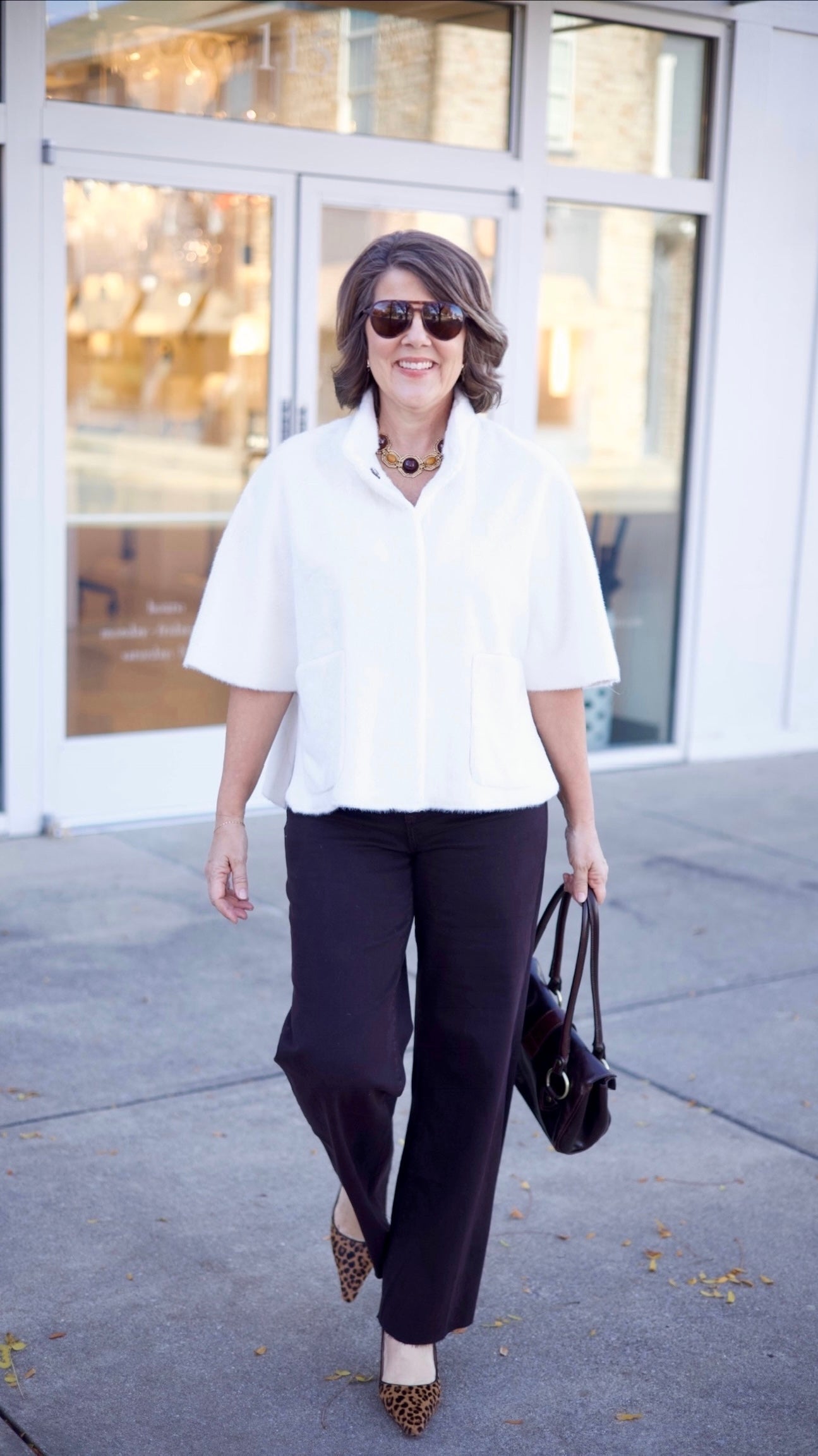 Ivy Jane Faux Fur Caplet - White