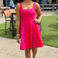 Madison Color Block Mini Dress - Red/Magenta