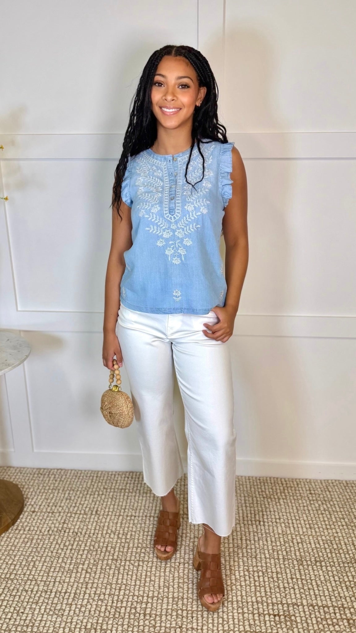 Dear John Nicola Top - Carolina Blue