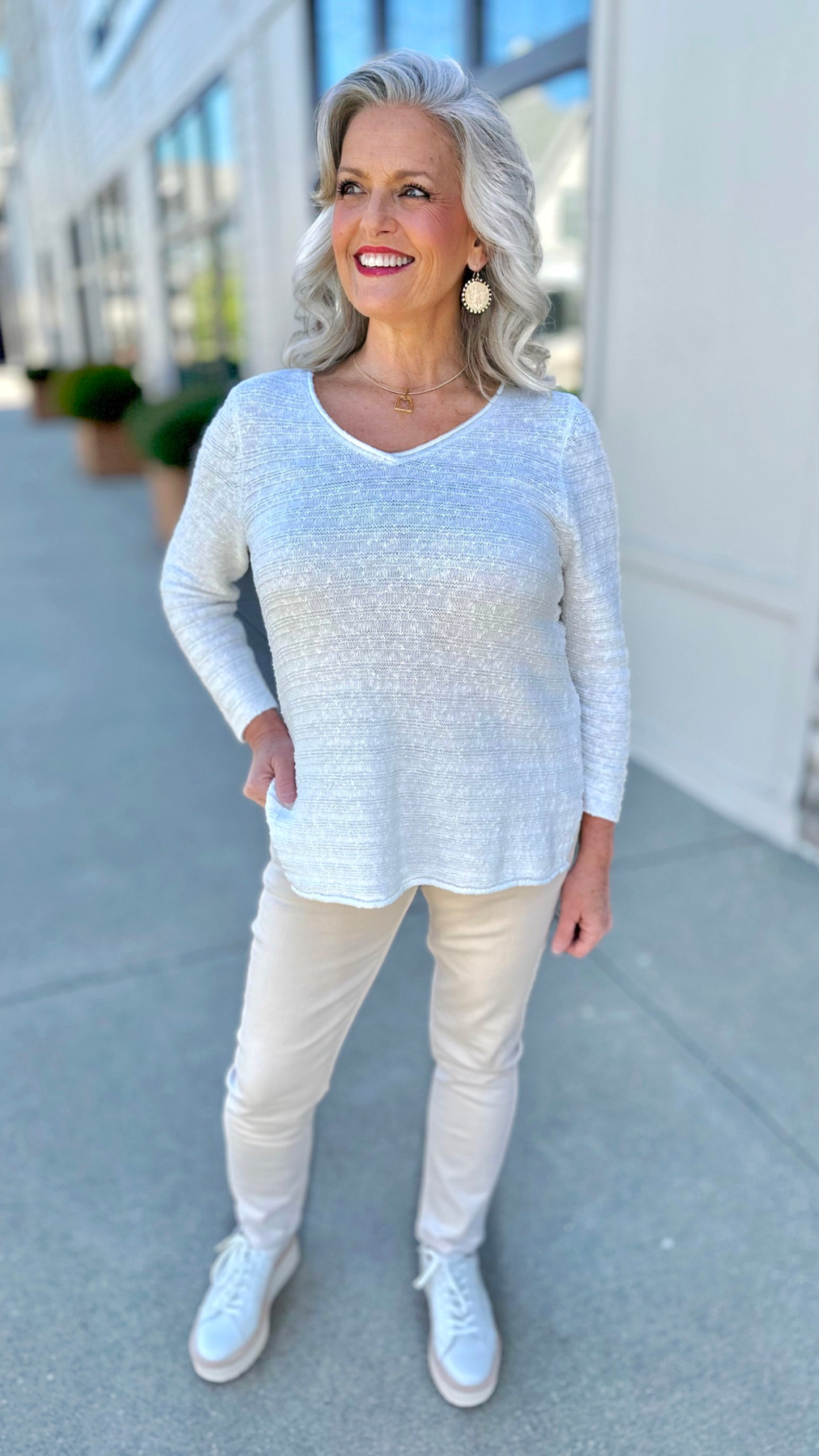 Habitat Seaglass Cotton Tunic Sweater - White