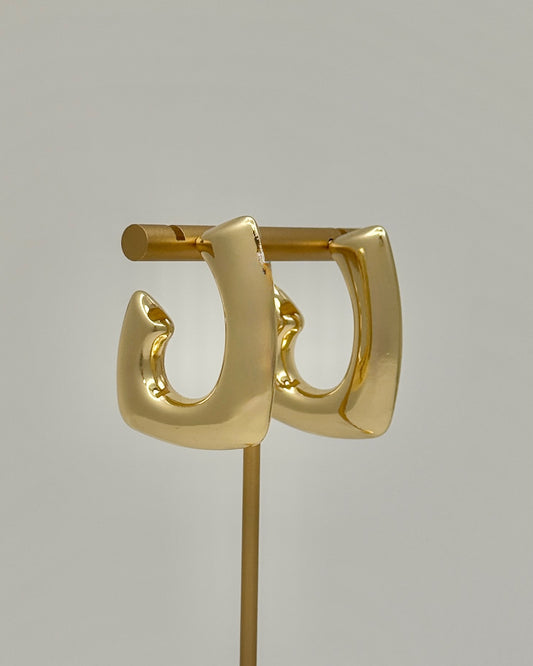 Gold Square Hoop Earrings - Gold