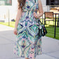 Helena Midi Dress - Navy/ Mint
